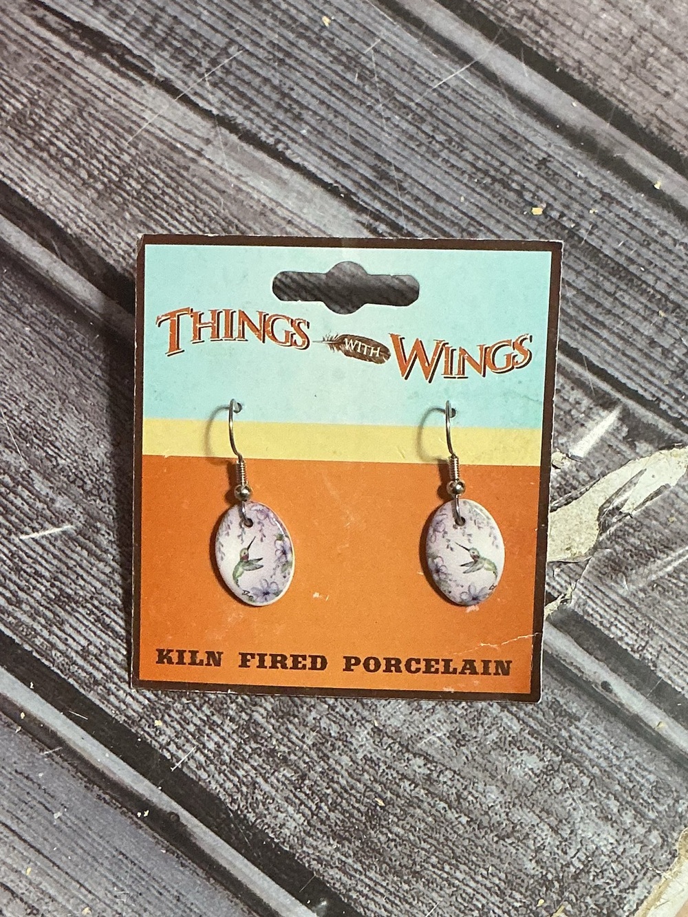 White Porcelain Oval Drop Earrings